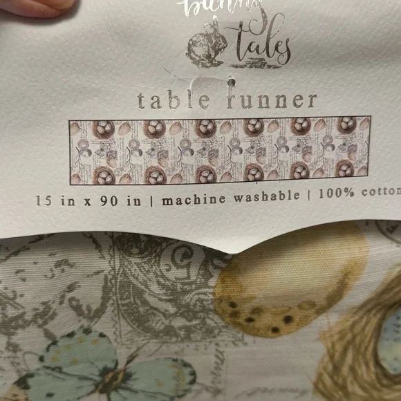 Bunny Tales Bird Nest and Butterfly Table Runner - Picture 6 of 6